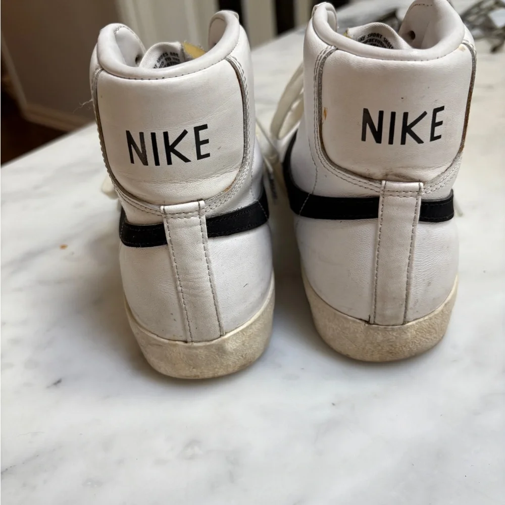 Nike Blazer High-Top Sneakers in White and black